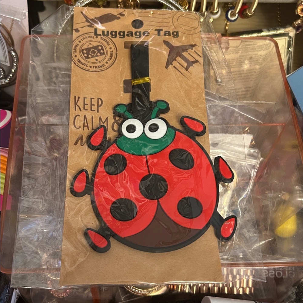 Kids Red Ladybug Luggage Tag - Unknown Brand